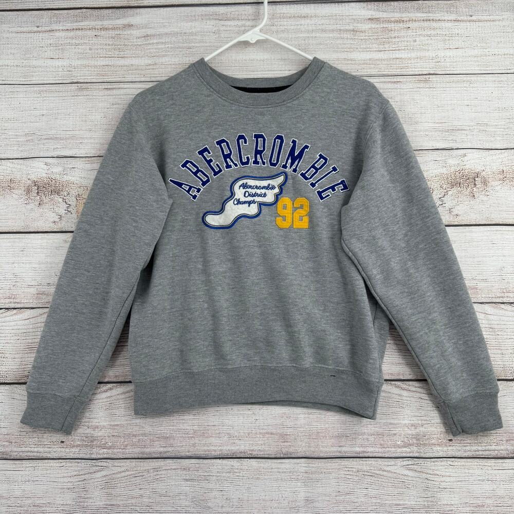 Abercrombie & Fitch District Champs 92 Embroidered Sweatshirt Womens M‎ Gray